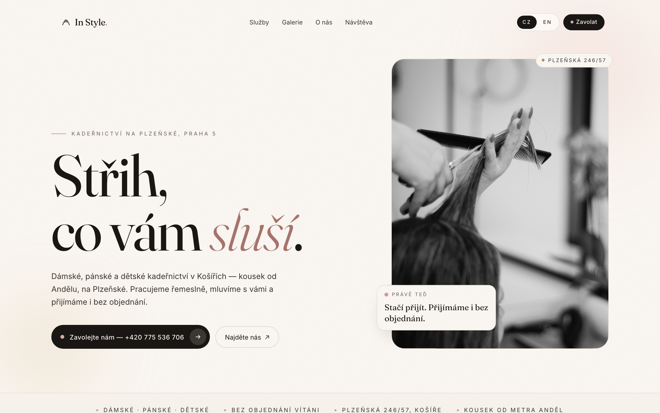 Kadeřnictví In Style website preview